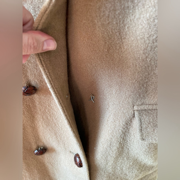 Gant, camel color wool mid-length fully lined designer trench coat vintage VGUC - Picture 3 of 12